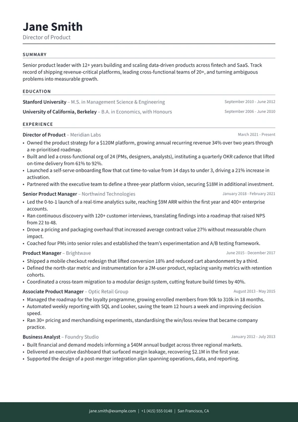 Anchor resume template preview