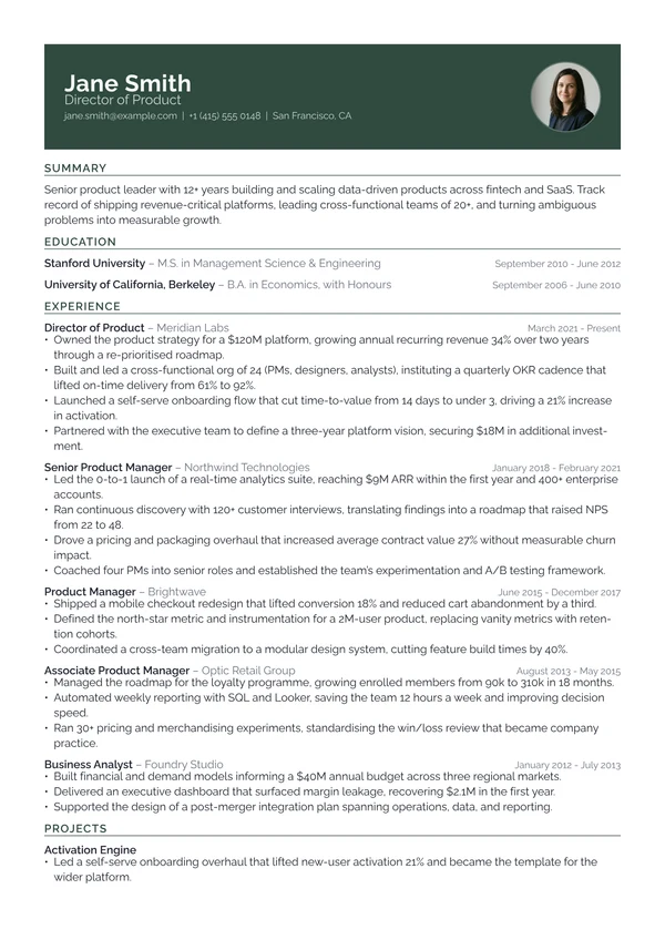 Banner resume template preview