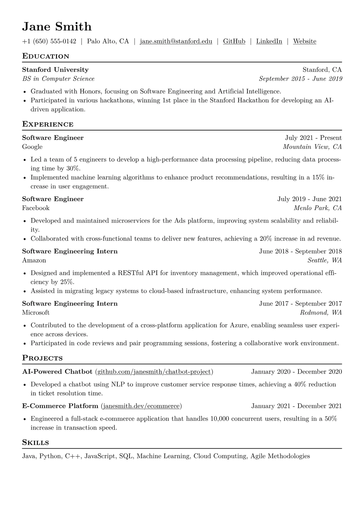Basic resume template - clean and simple professional CV layout