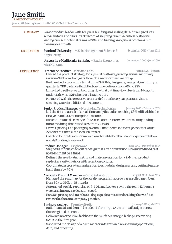 Caption resume template preview