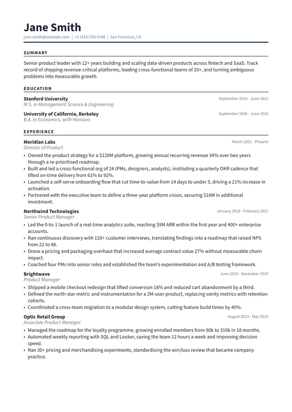 Charter resume template preview