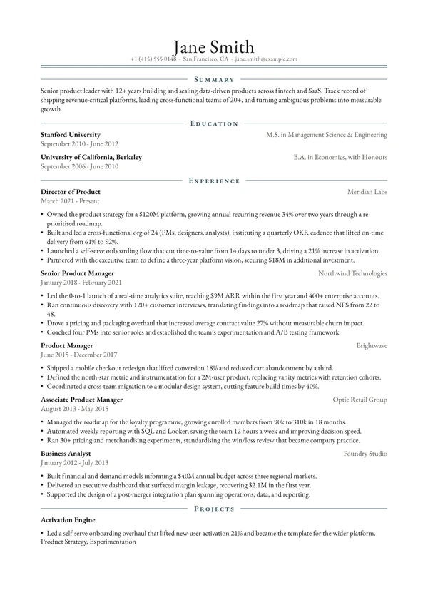 Crest resume template preview