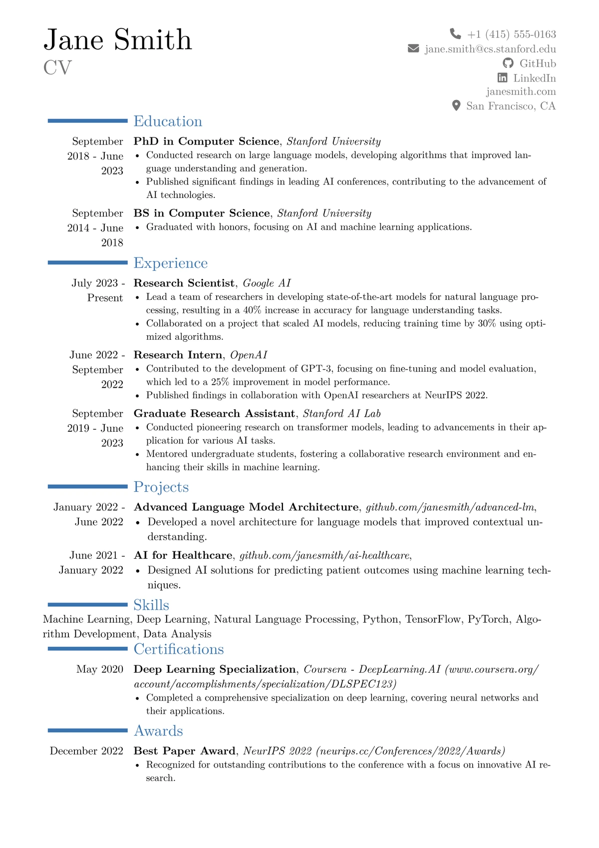 Executive resume template - sophisticated CV layout for senior professionals