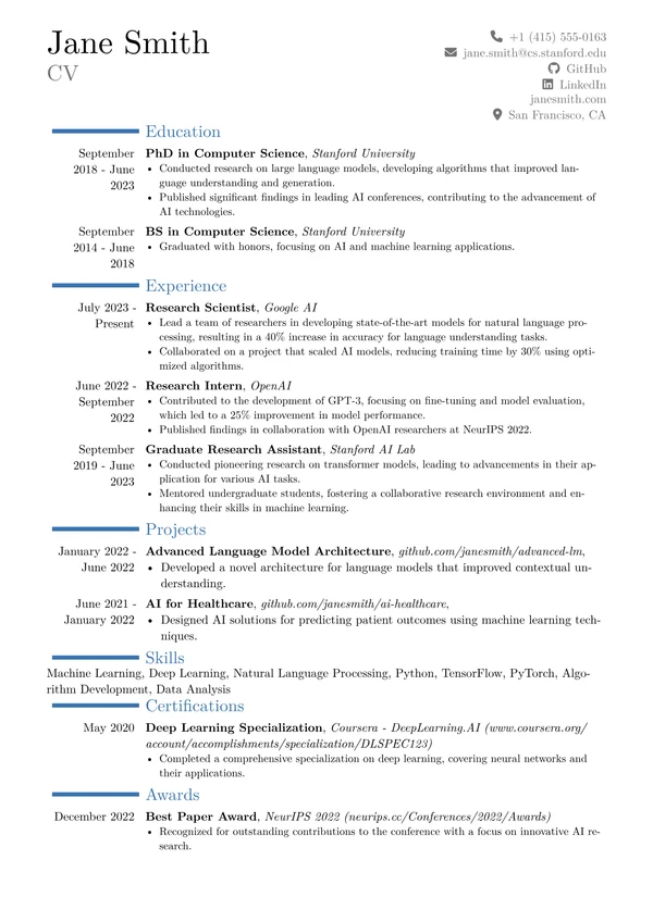 Executive resume template - sophisticated CV layout for senior professionals