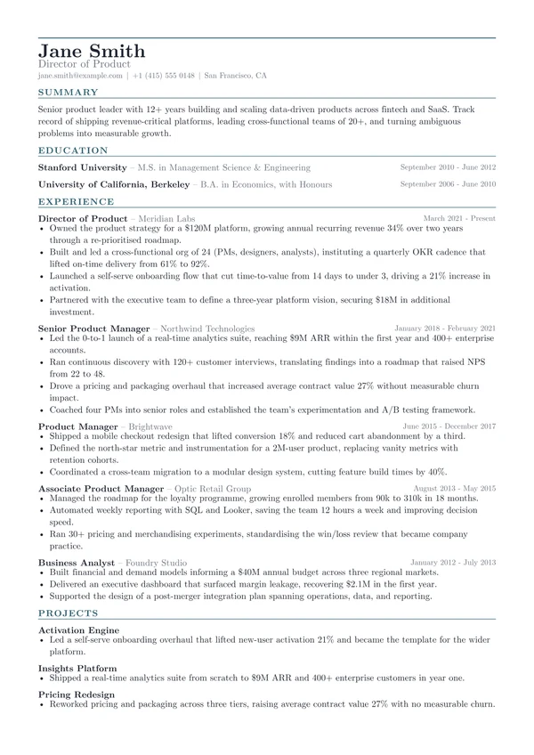 Grid resume template preview