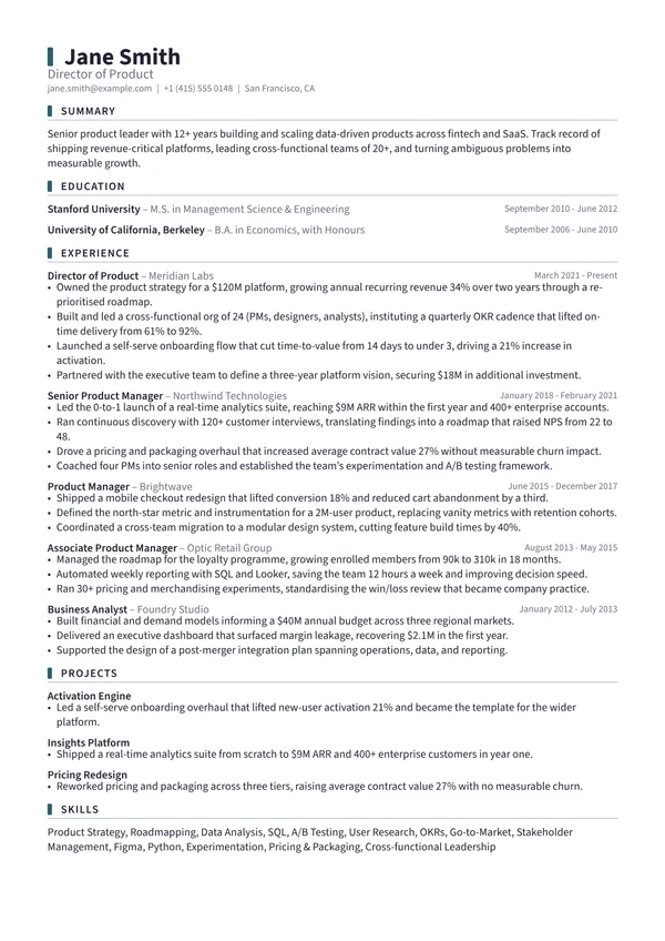 Marker resume template preview