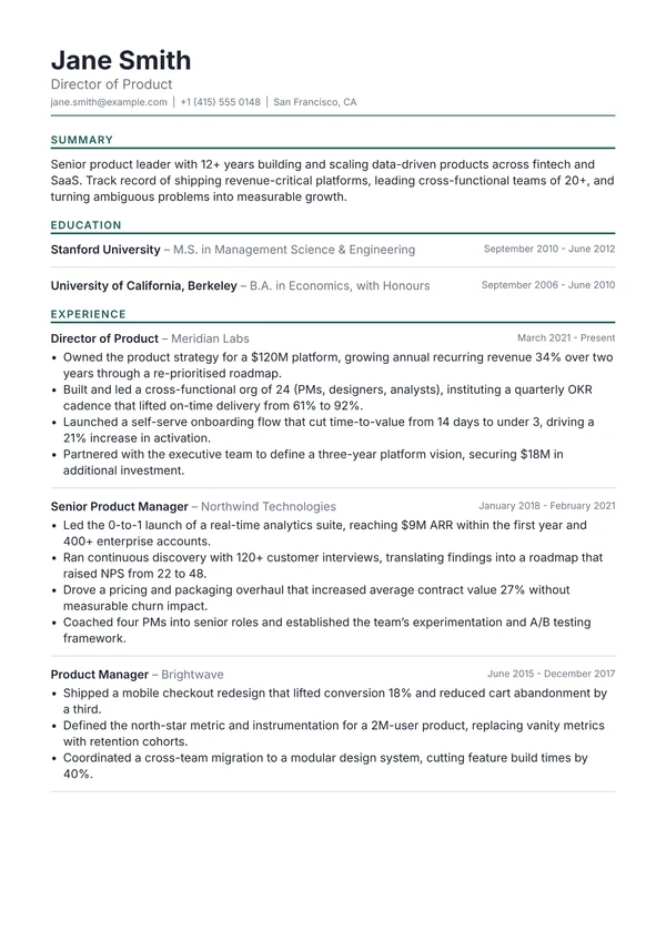 Strata resume template preview
