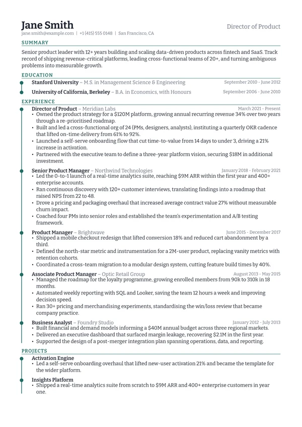 Timeline resume template preview