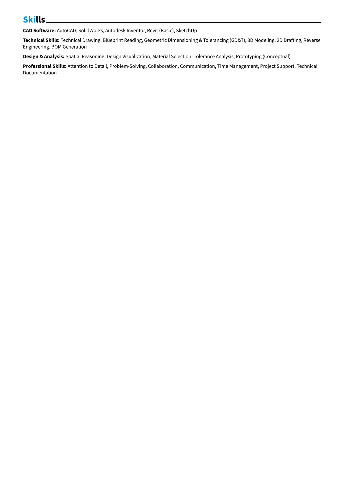 CAD Drafter Resume Example CV template - Page 2
