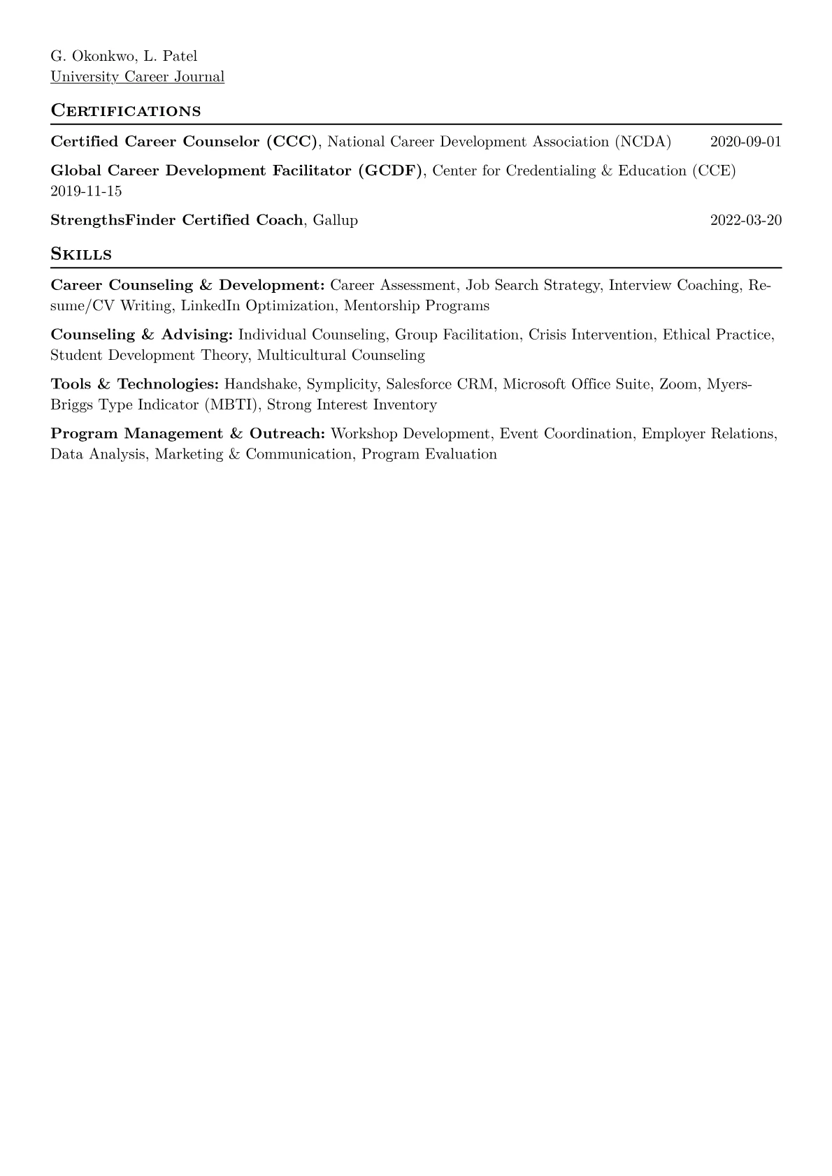 Career Counselor Resume Example CV template - Page 2