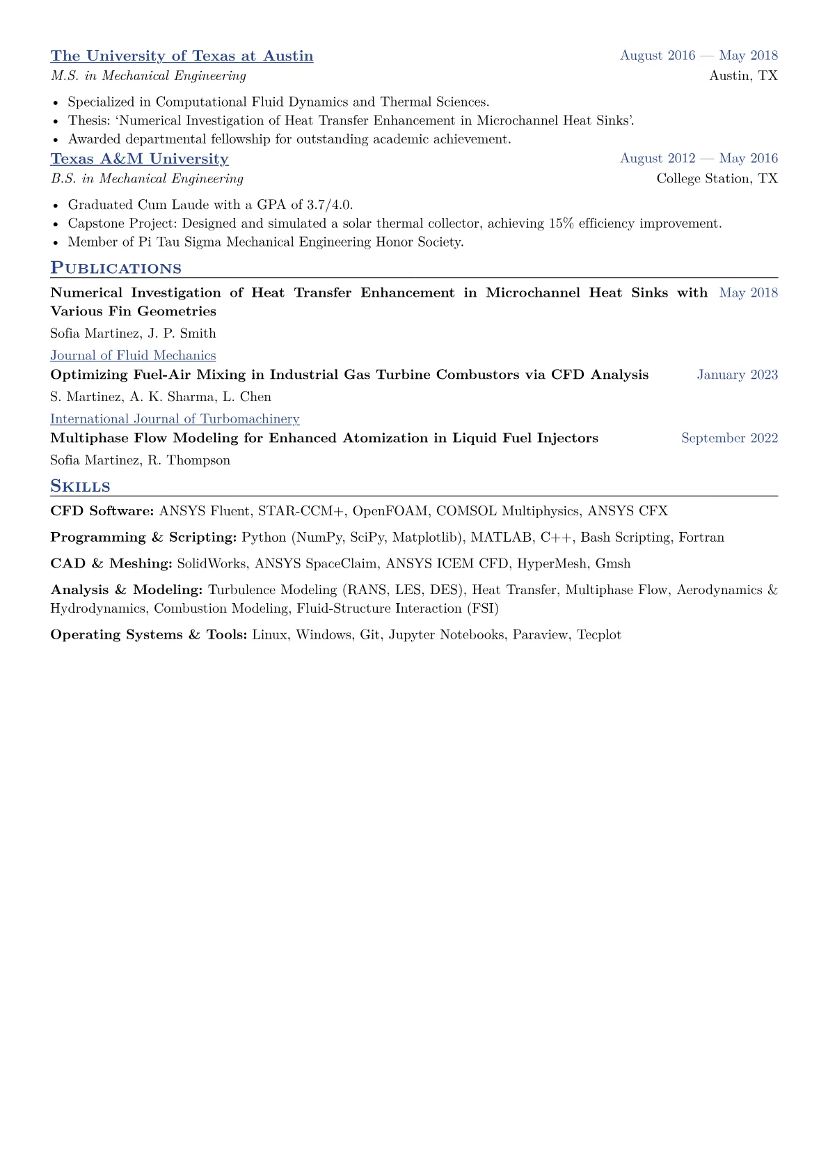 CFD Engineer Resume Example CV template - Page 2
