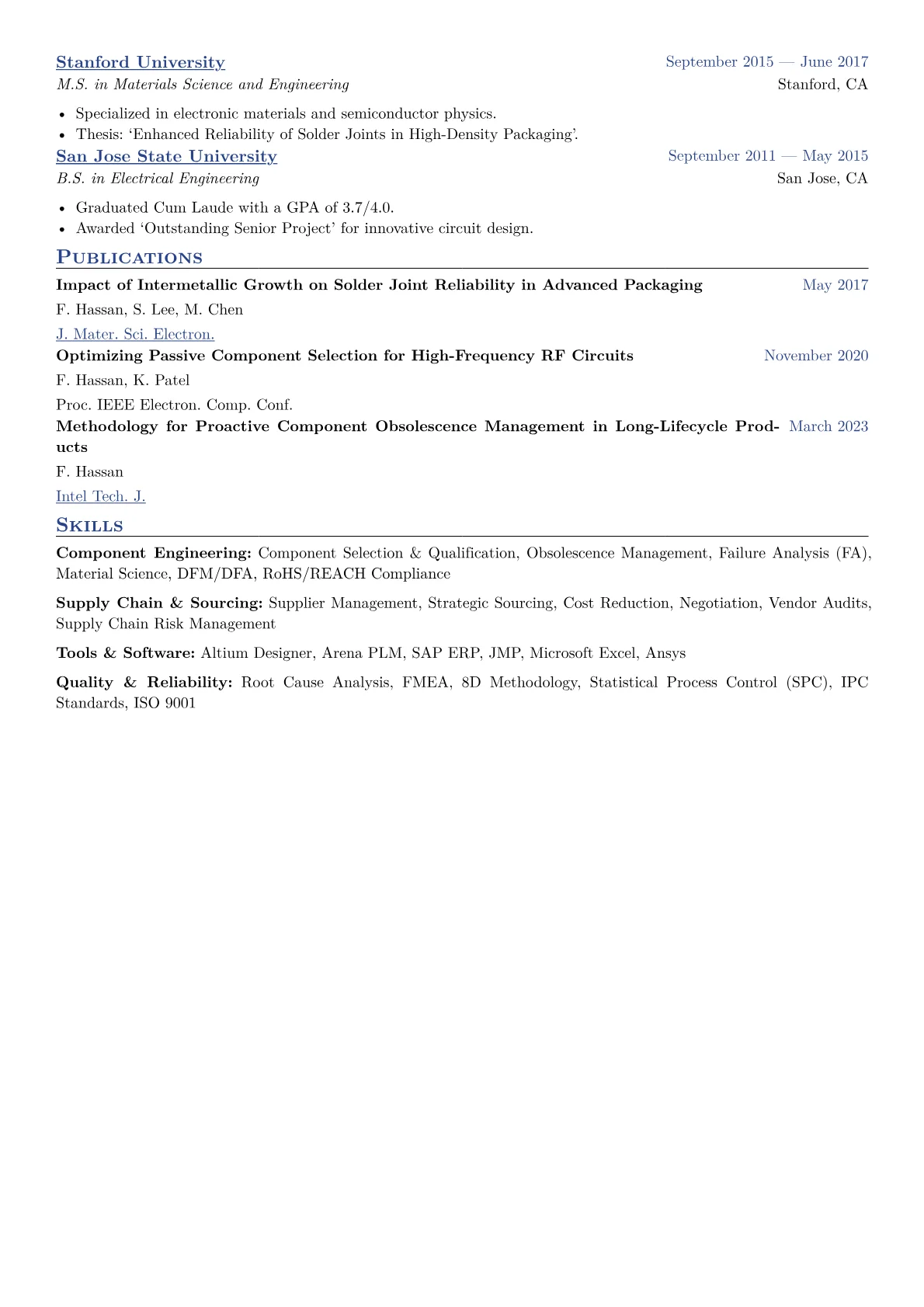 Component Engineer Resume Example CV template - Page 2