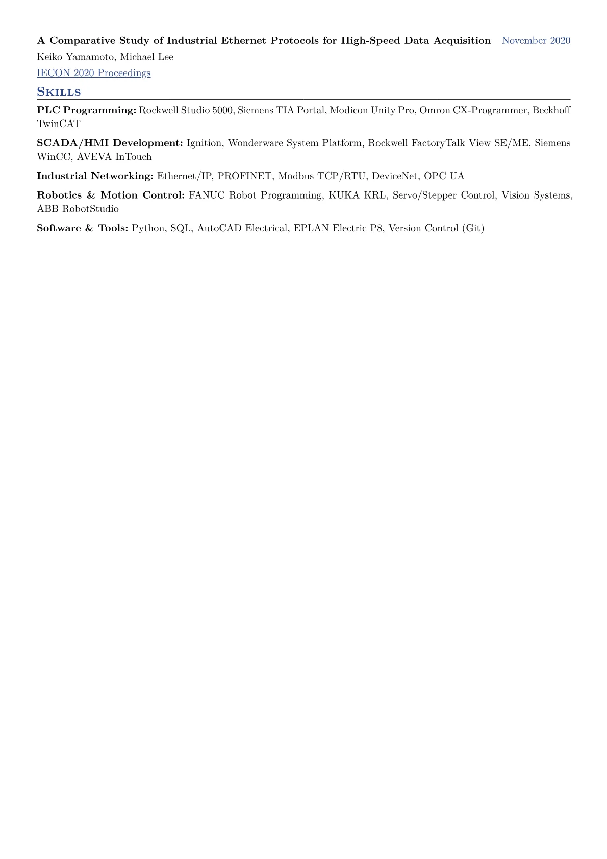 Control Systems Integrator Resume Example CV template - Page 2