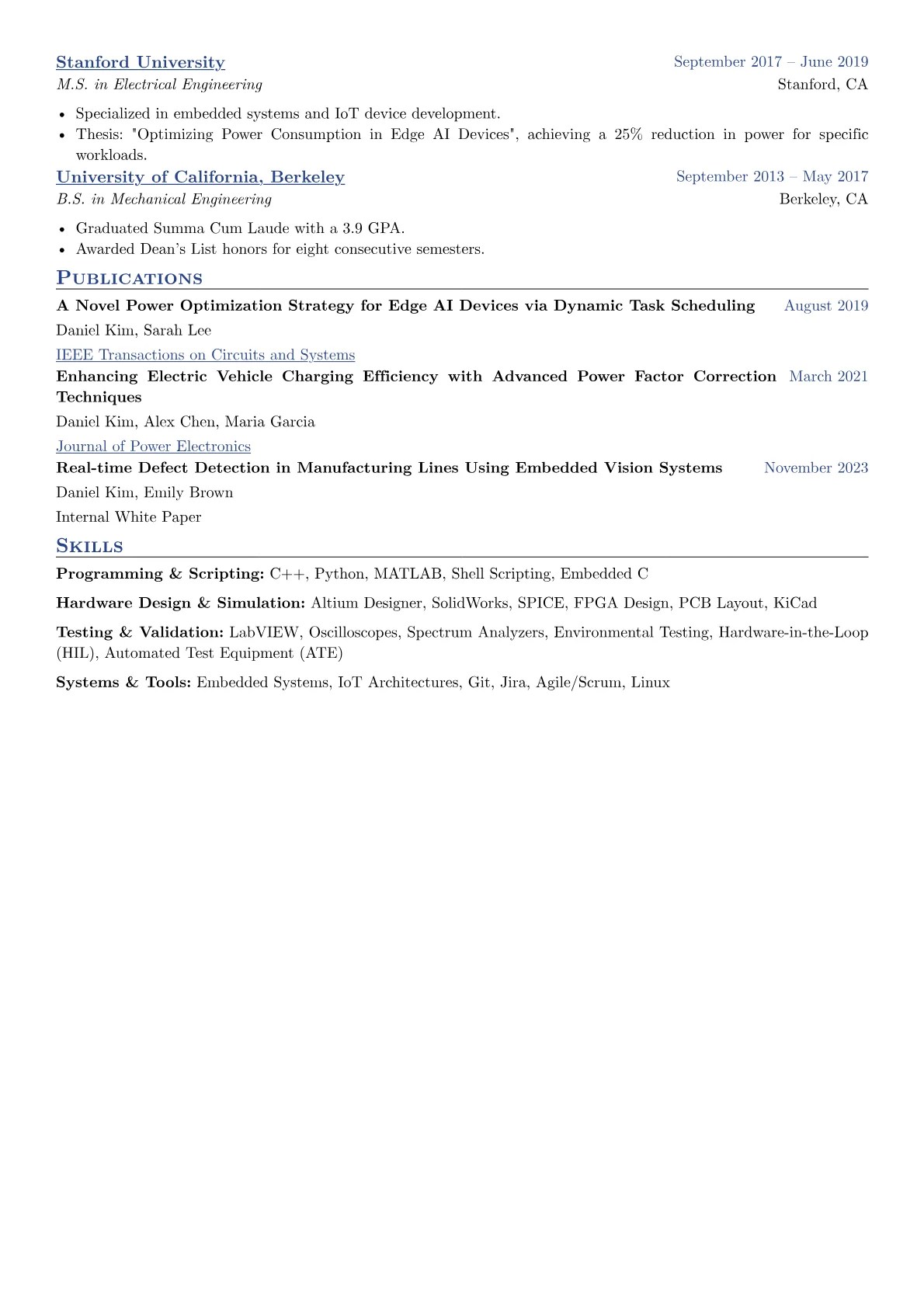 Development Engineer Resume Example CV template - Page 2