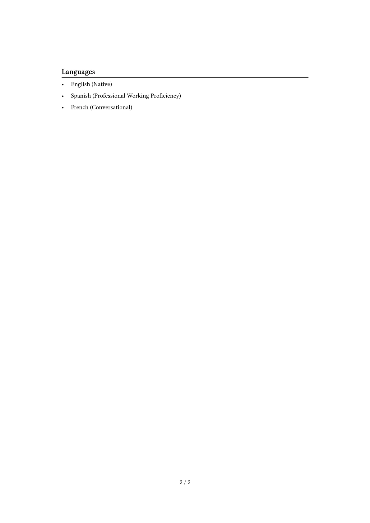 Doctor of Physical Therapy Resume Example CV template - Page 2