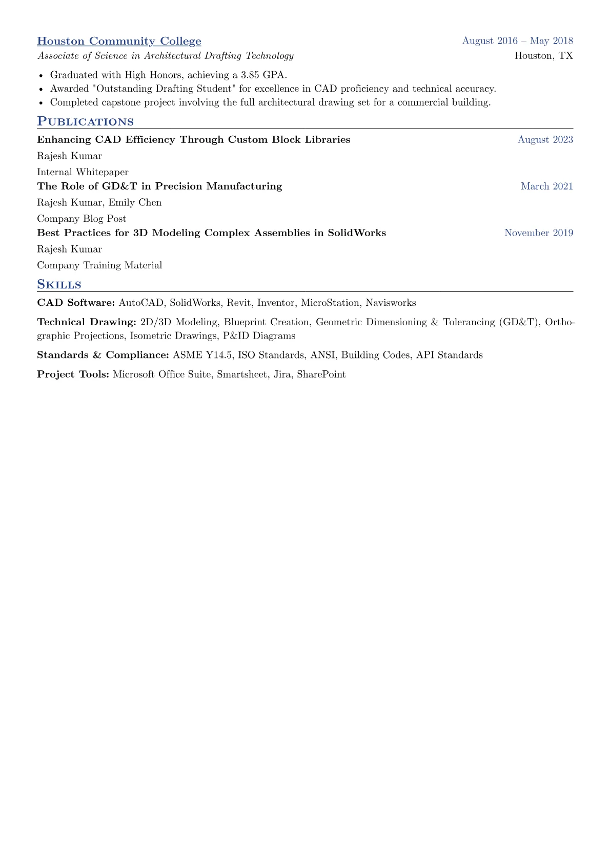 Drafter Resume Example CV template - Page 2