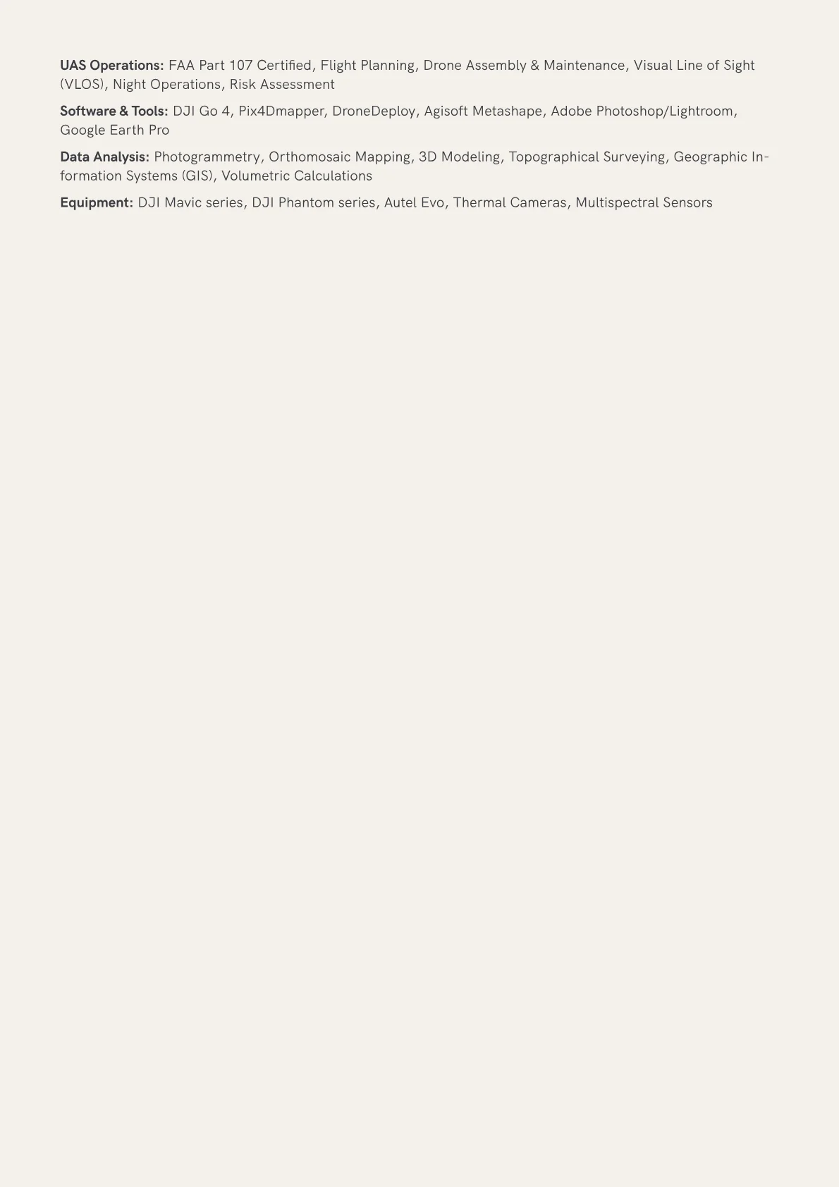 Drone Pilot Resume Example CV template - Page 2