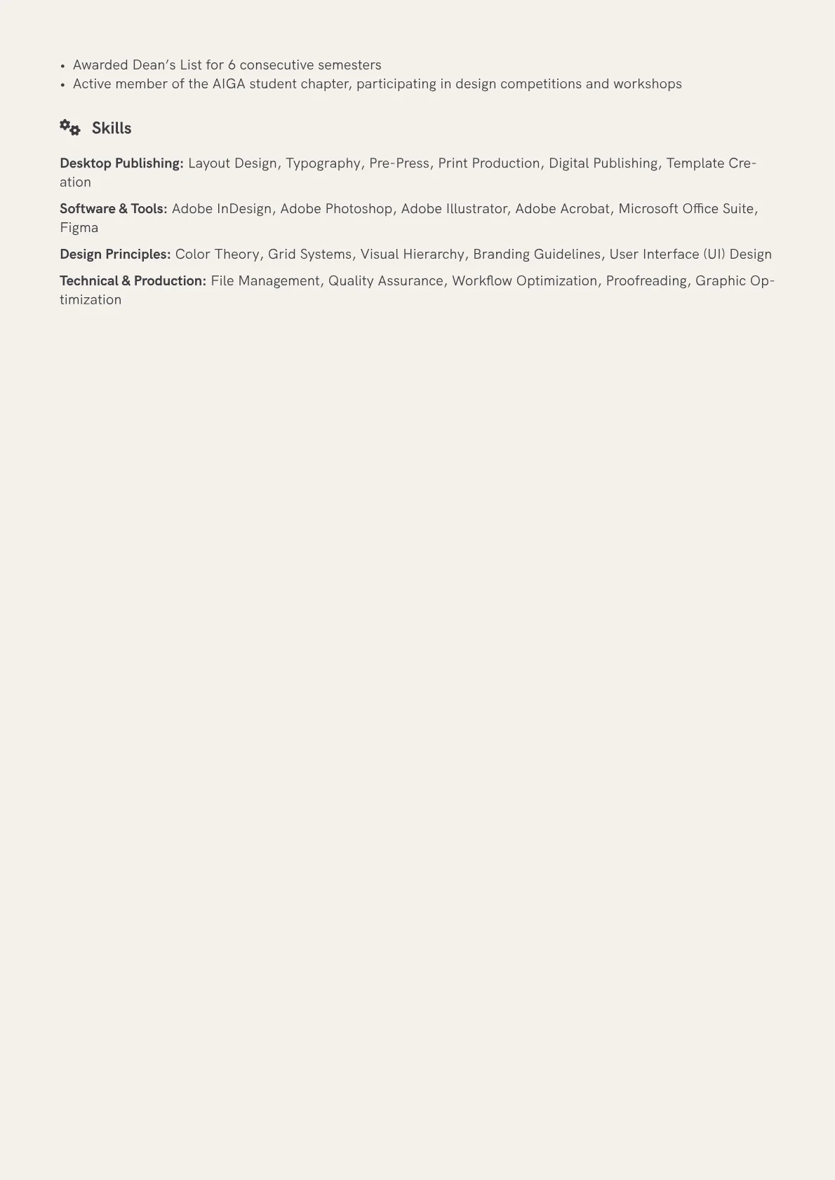 DTP Operator Resume Example CV template - Page 2
