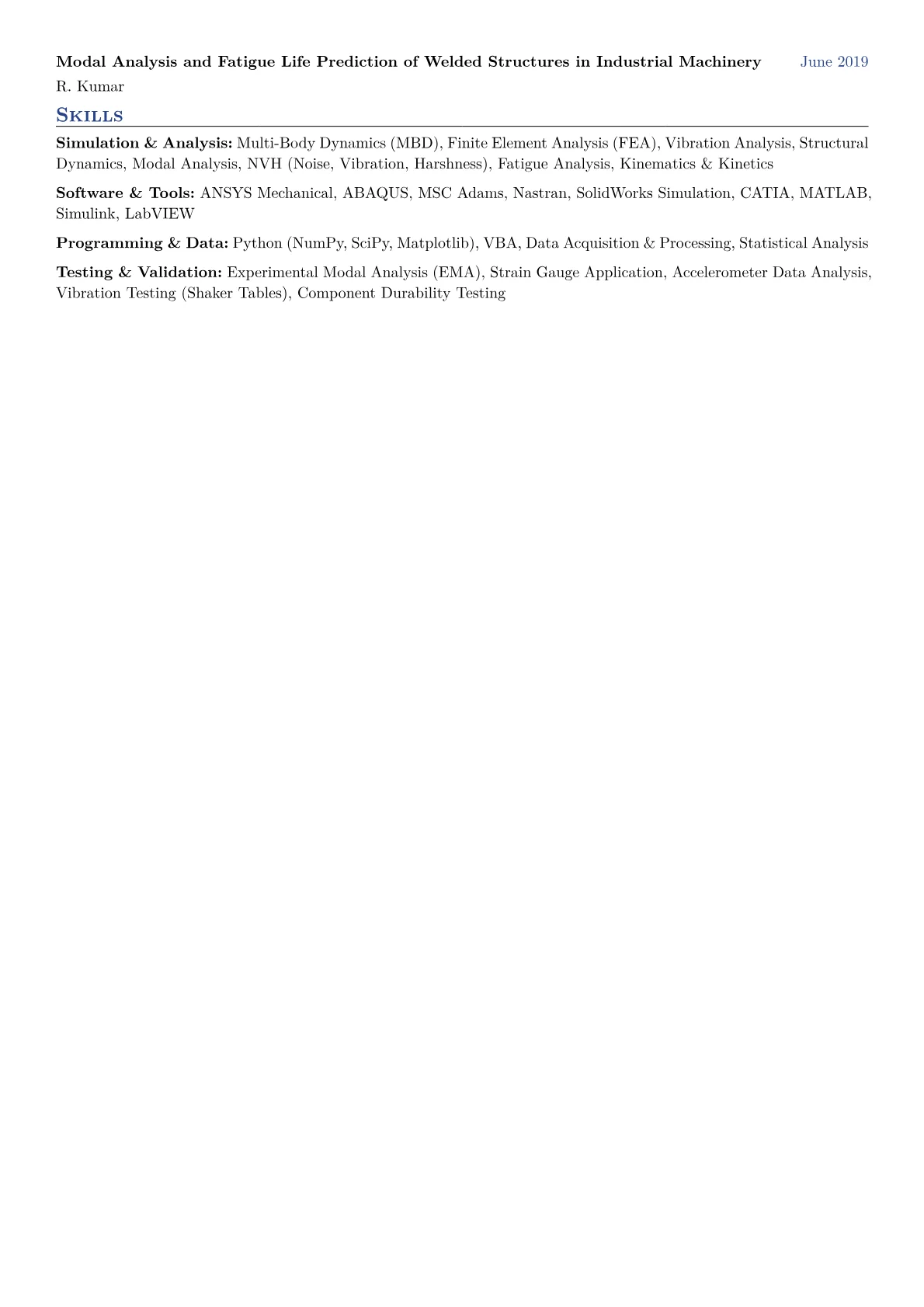 Dynamics Engineer Resume Example CV template - Page 2