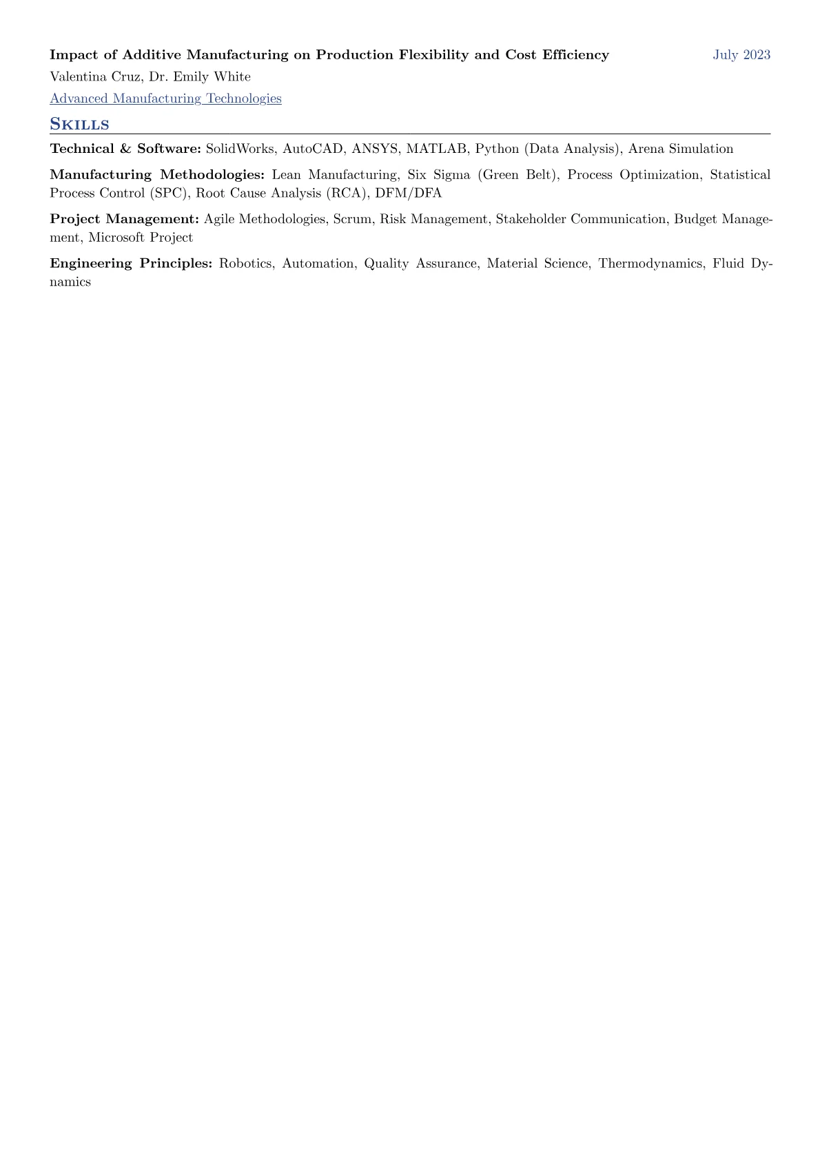 Engineer Resume Example CV template - Page 2