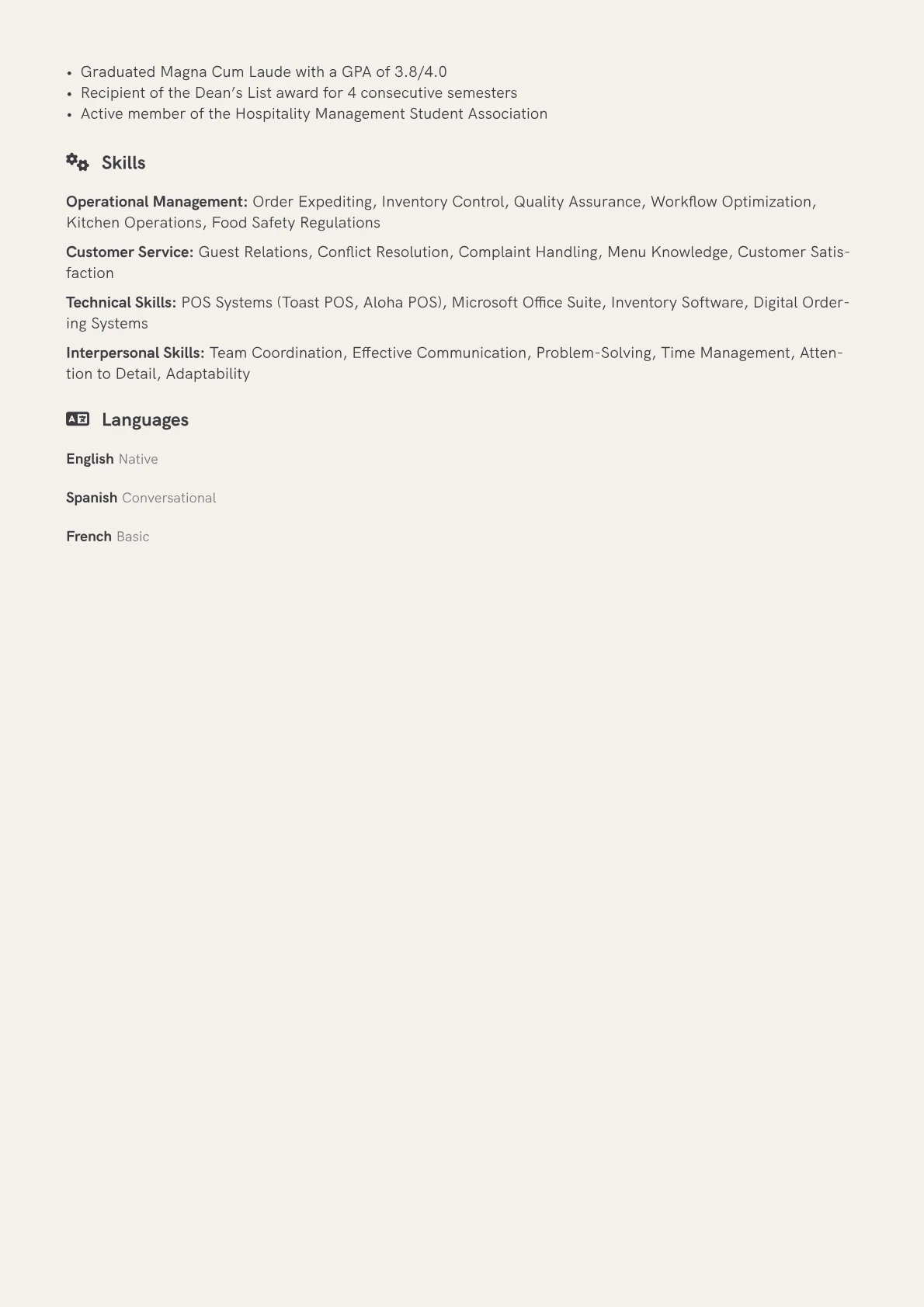Expeditor Resume Example CV template - Page 2