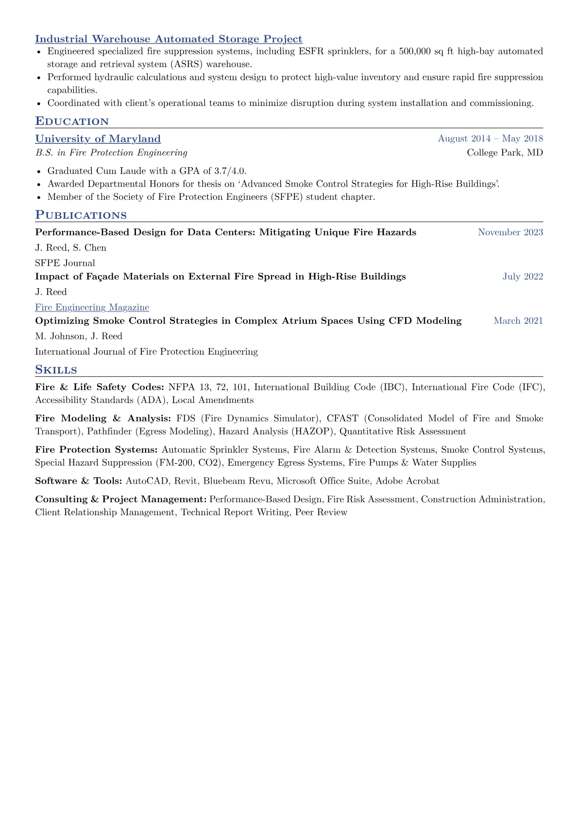Fire Engineer Resume Example CV template - Page 2