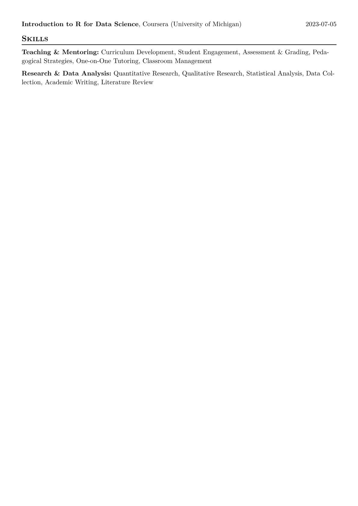 Graduate Assistant Resume Example CV template - Page 2