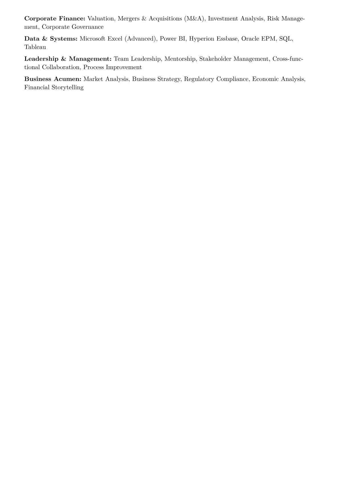 Head of Financial Planning Resume Example CV template - Page 2