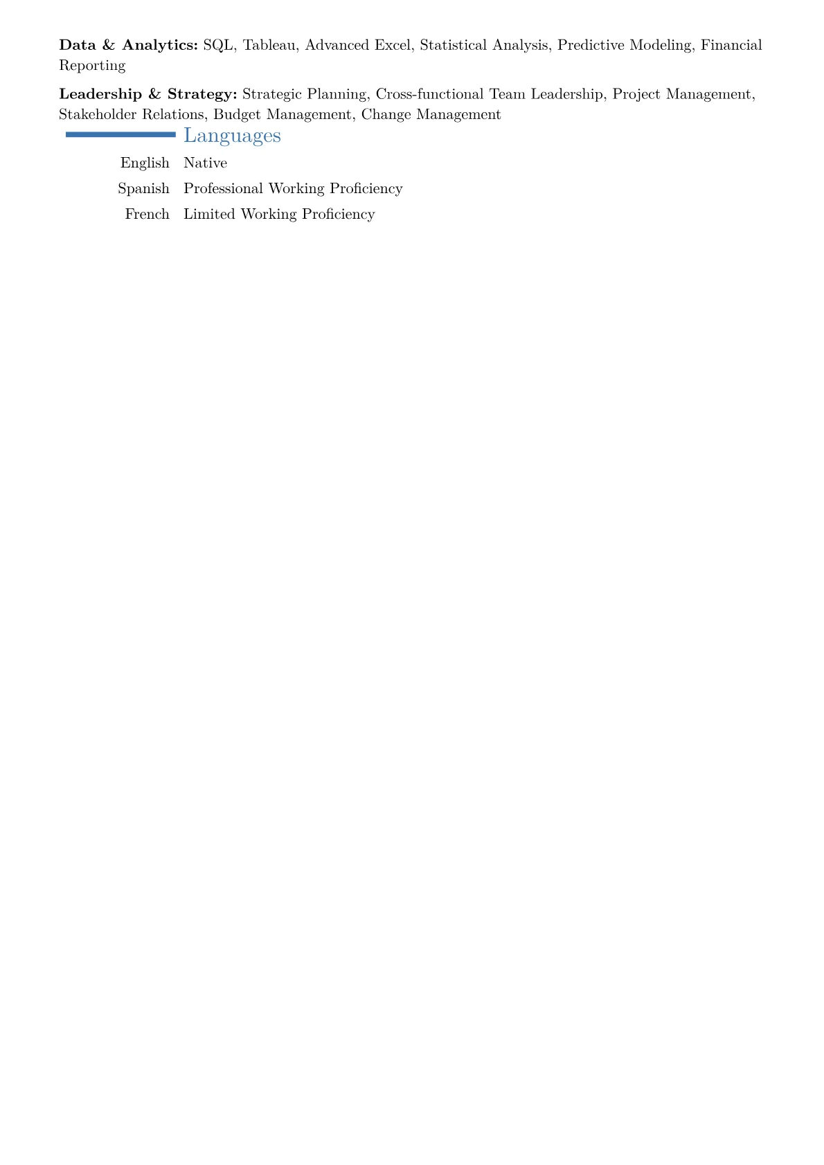 Health Plan Manager Resume Example CV template - Page 2