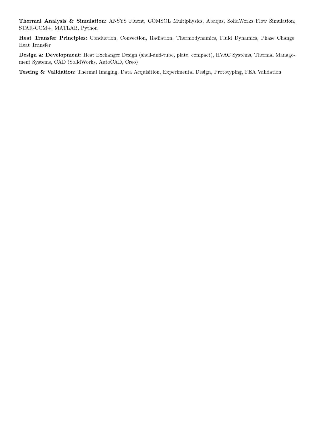 Heat Transfer Engineer Resume Example CV template - Page 2