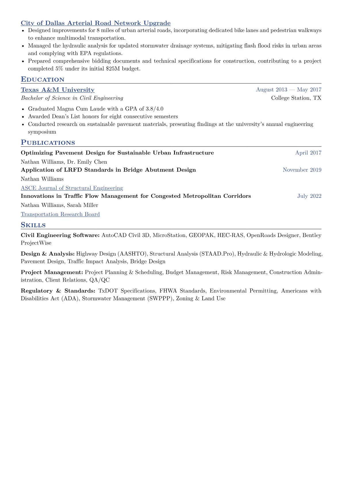Highway Engineer Resume Example CV template - Page 2