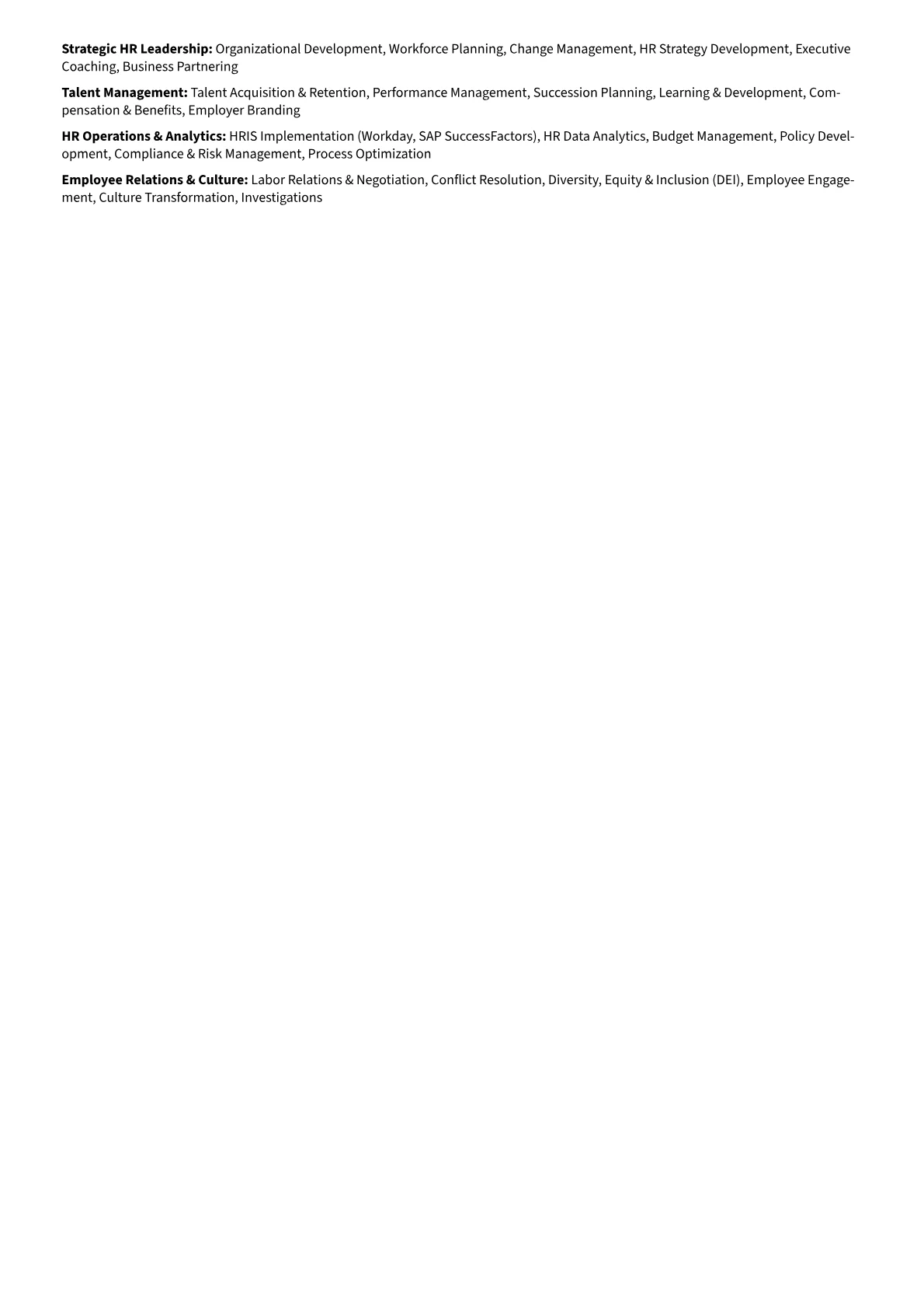 Human Resources Executive Resume Example CV template - Page 2