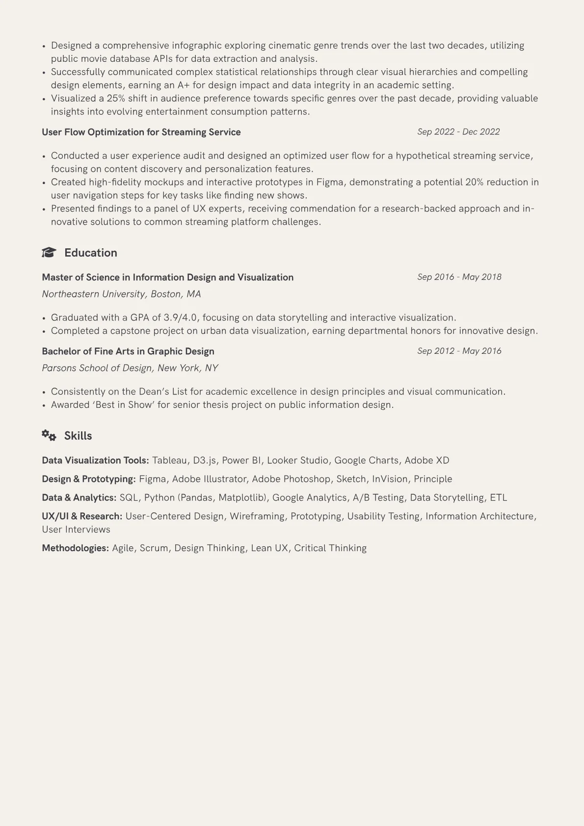 Information Designer Resume Example CV template - Page 2