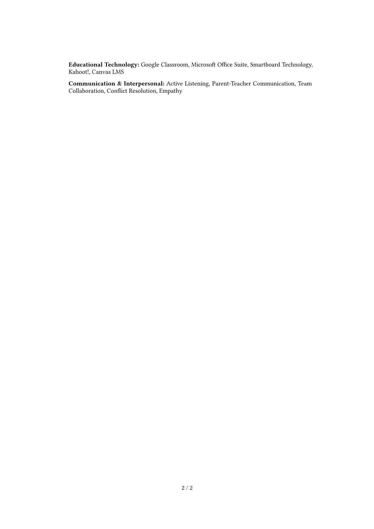 Instructional Assistant Resume Example CV template - Page 2