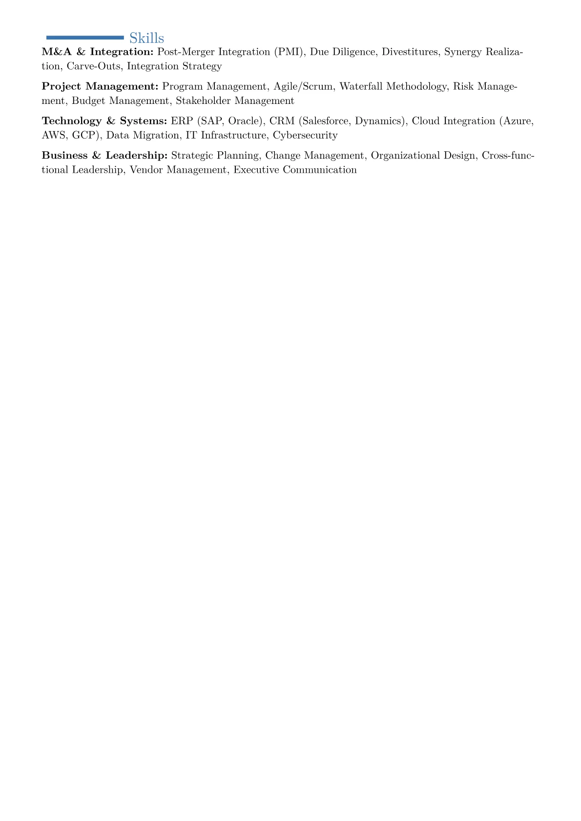 Integration Director Resume Example CV template - Page 2