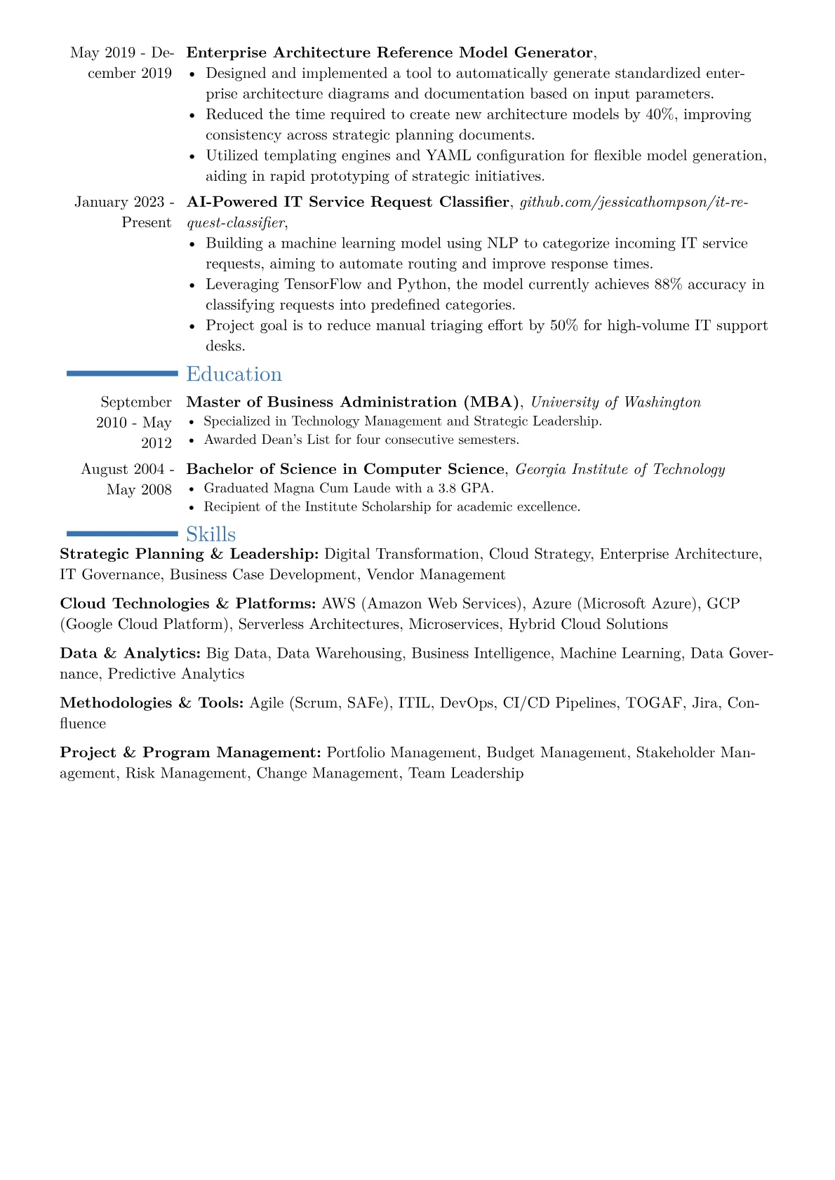 IT Strategy Director Resume Example CV template - Page 2
