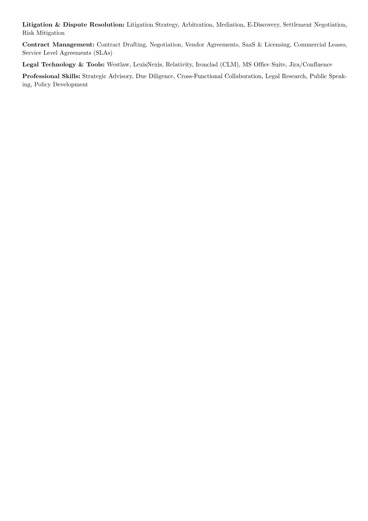 Legal Advisor Resume Example CV template - Page 2