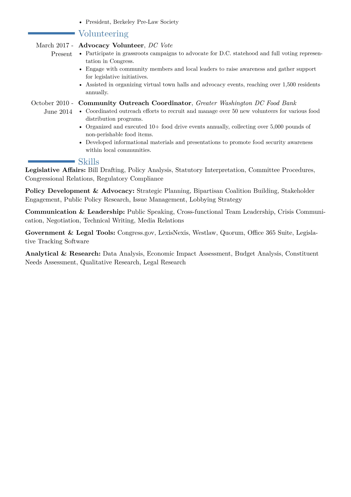 Legislative Director Resume Example CV template - Page 2