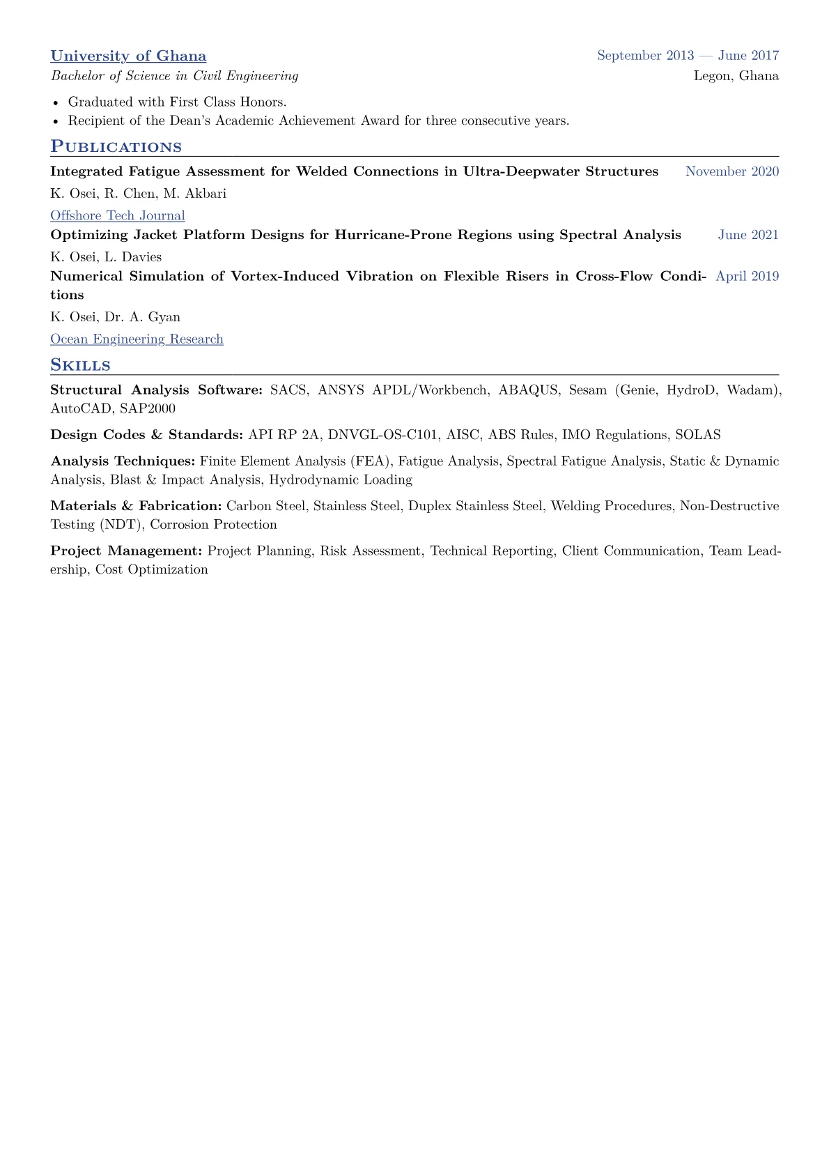 Marine Structural Engineer Resume Example CV template - Page 2