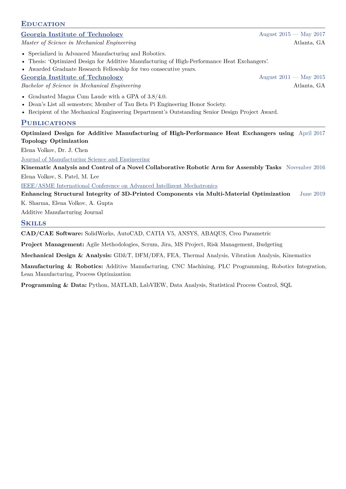 Mechanical Project Engineer Resume Example CV template - Page 2