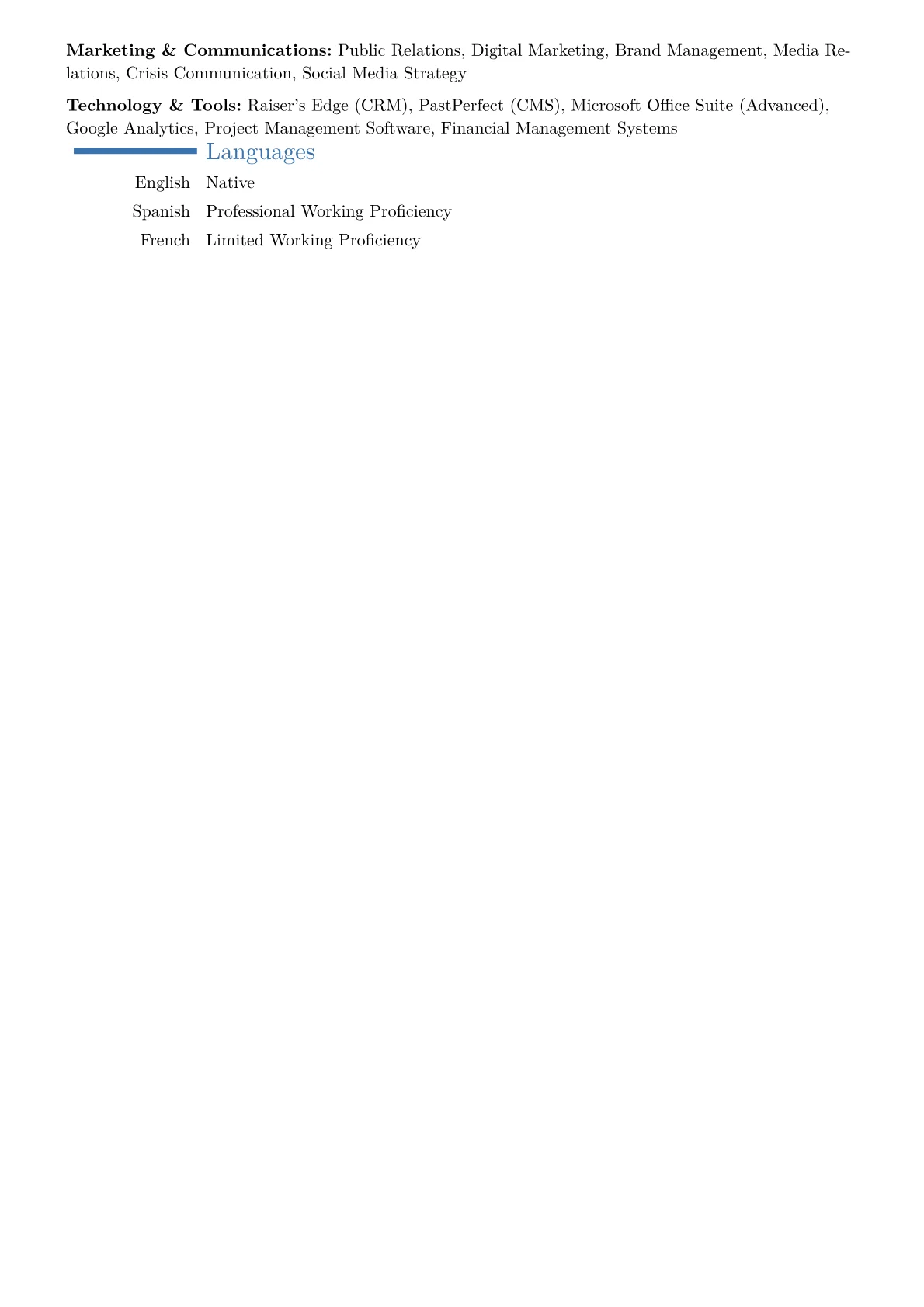 Museum Director Resume Example CV template - Page 2