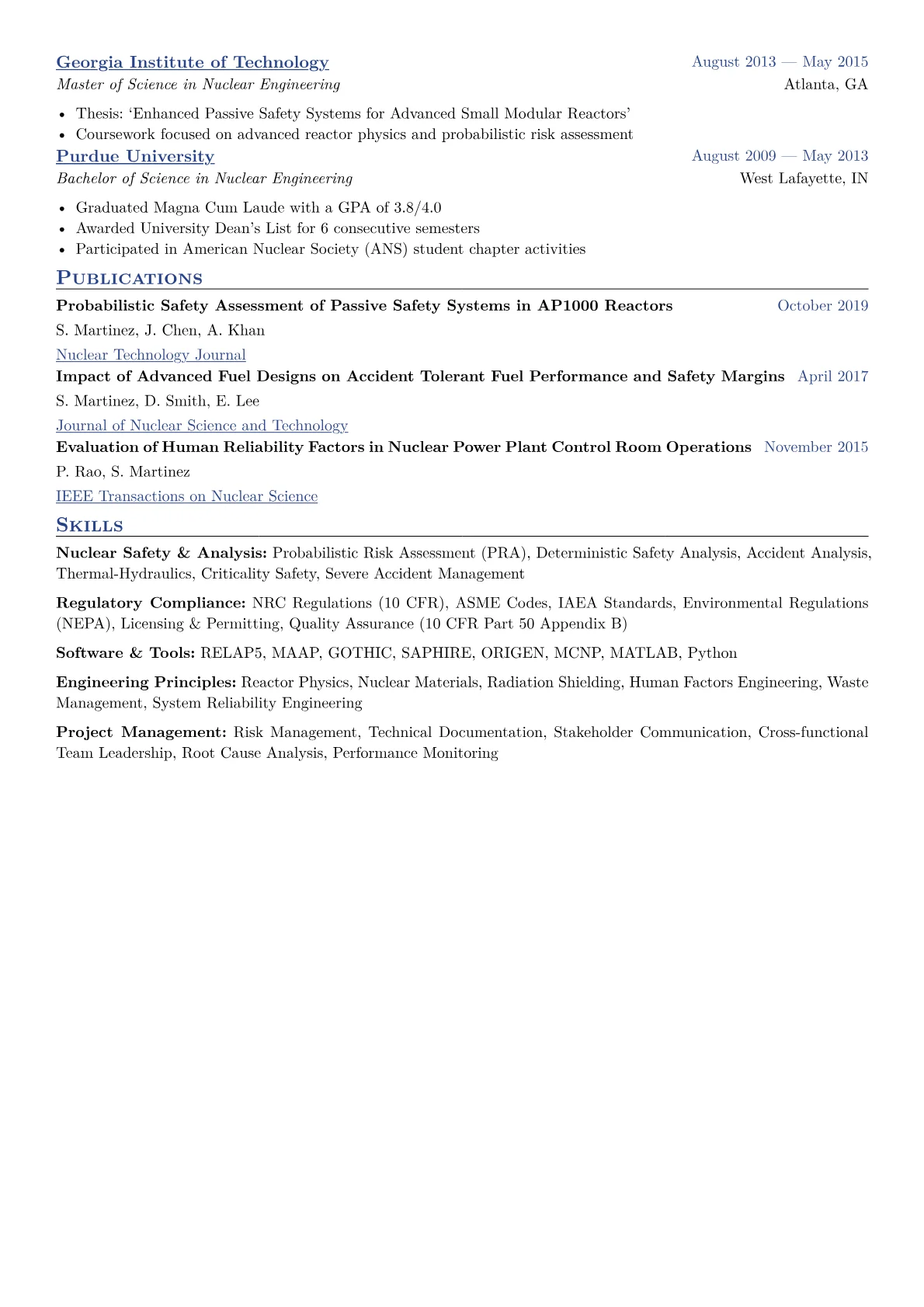 Nuclear Safety Engineer Resume Example CV template - Page 2