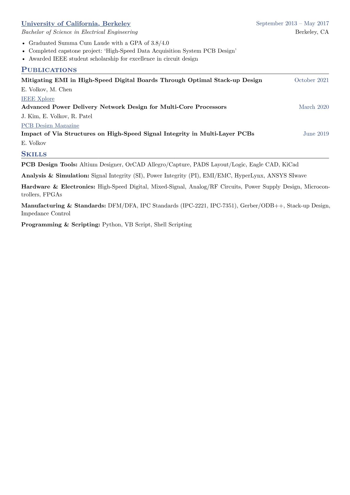 PCB Designer Resume Example CV template - Page 2