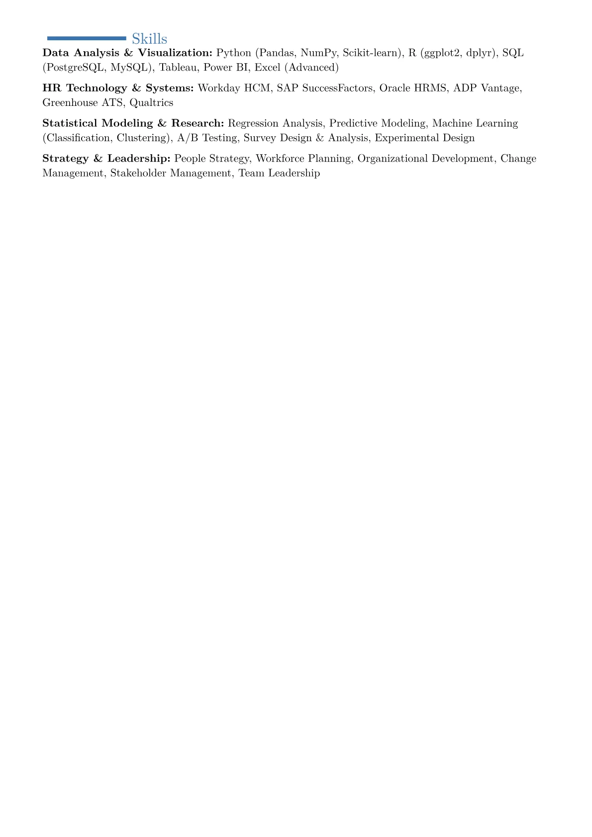 People Analytics Director Resume Example CV template - Page 2