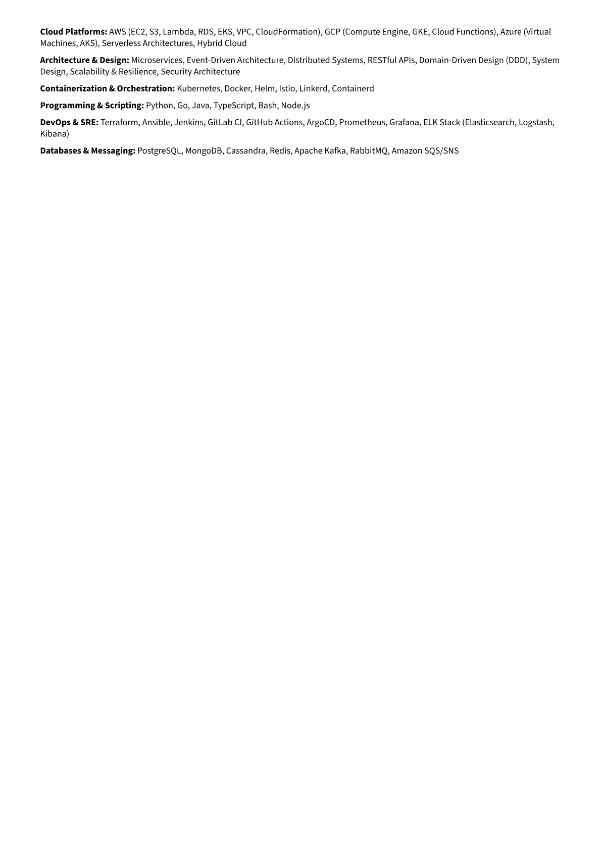 Platform Architect Resume Example CV template - Page 2