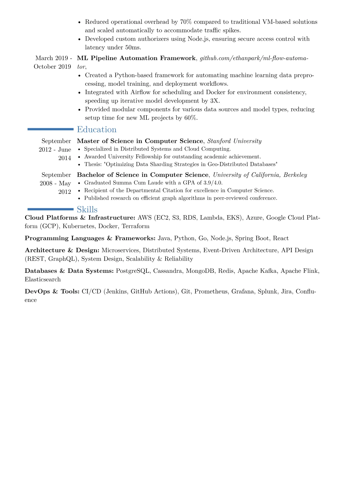 Principal Engineer Resume Example CV template - Page 2