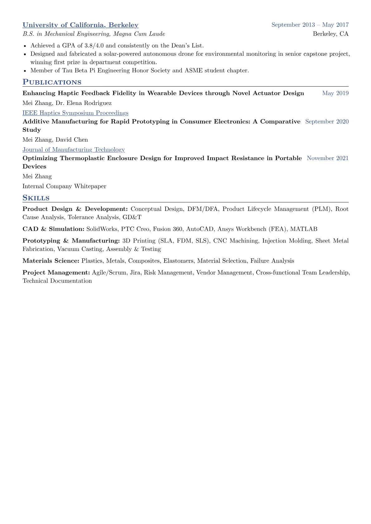 Product Engineer Resume Example CV template - Page 2
