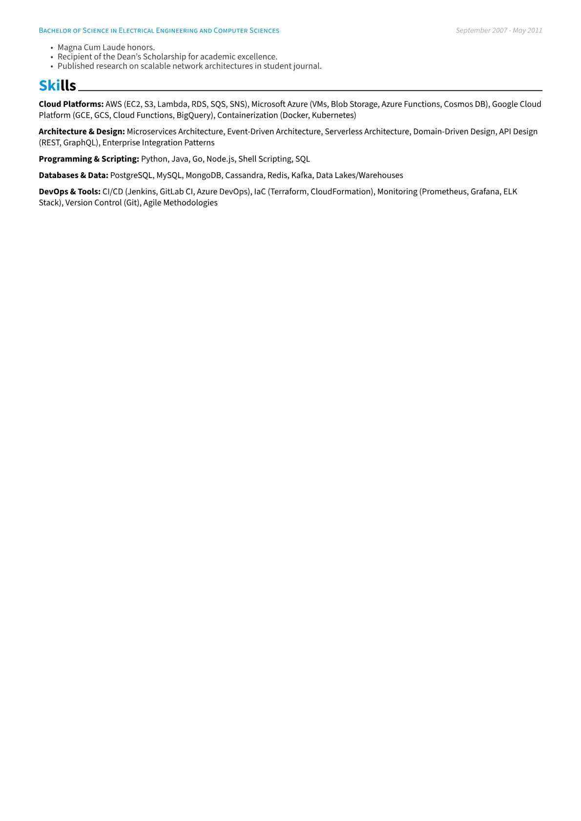 Senior Solution Architect Resume Example CV template - Page 2