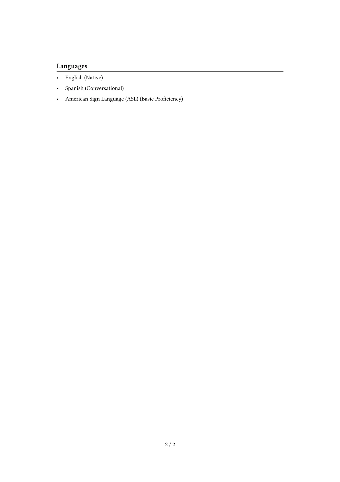 Speech Pathologist Resume Example CV template - Page 2