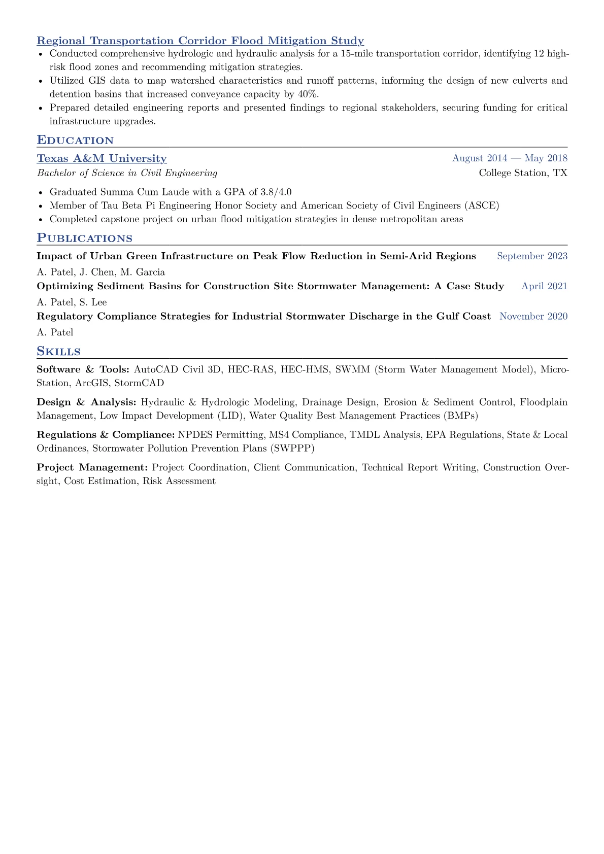 Stormwater Engineer Resume Example CV template - Page 2